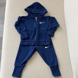 Nike Navy Hoodie & Joggers Set with White Swoosh